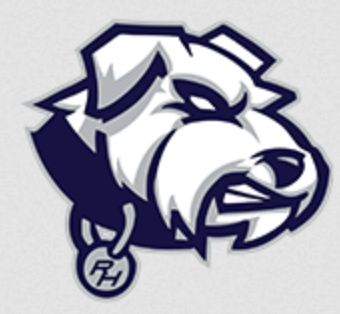 a logo of a Terrier with a collar that says "RH"